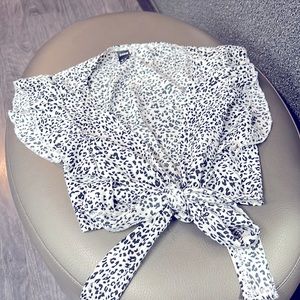 Shein White Print top S